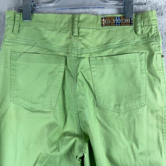 CV Veichi Skinny Jeans Embroidered Detail Ankle Slit Womens Green Size 31 - Picture 4 of 13